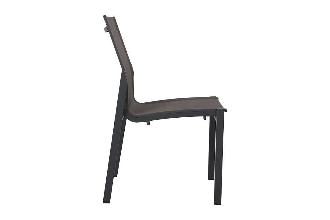 Cube Alu Stacking Side Chair, Slate